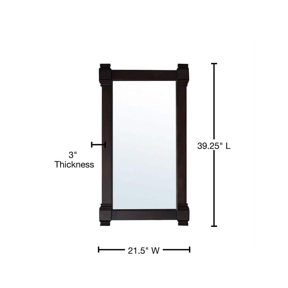 Burnished Mahogany Rectangular Wood Framed Vanity Mirror