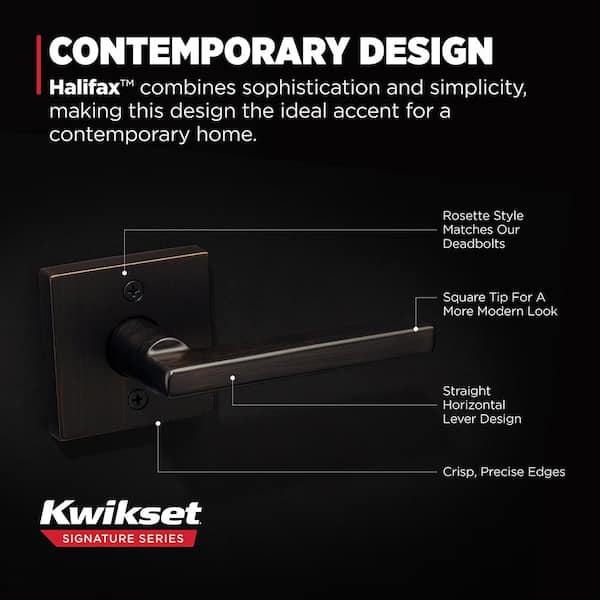 Kwikset Halifax Square Venetian Bronze Half-Dummy Door Handle