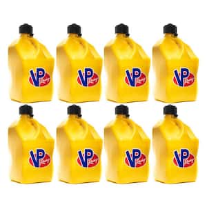 Plastic 5.5 Gallon Motorsport Racing Container Utility Jug, Yellow (8 Pack)
