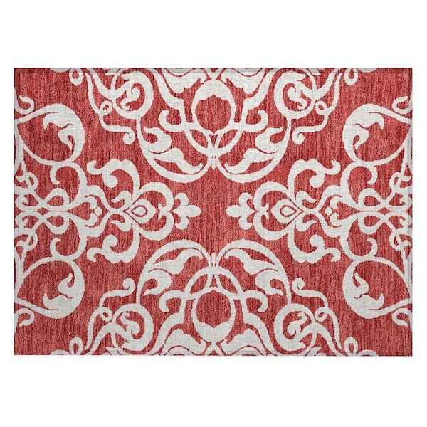 Chantille Machine Washable Indoor/Outdoor Abstract ACN973 Red 1 ft. 8 in. x 2 ft. 6 in. Area Rug