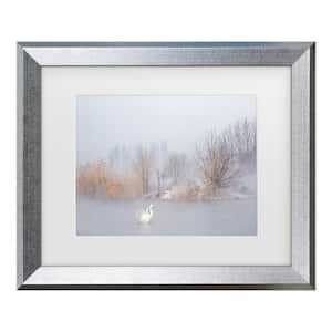 Uu The Winter Swan Matted Framed Photography Wall Art 14.5 in. x 17.5 in.