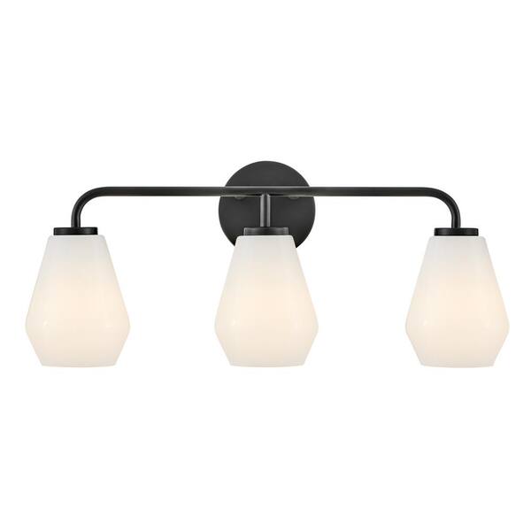 LARK - Gio 24.0 in. 3 Light Black Vanity Light