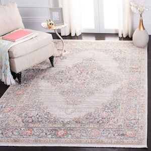 Shivan Gray/Rose 8 ft. x 10 ft. Border Area Rug