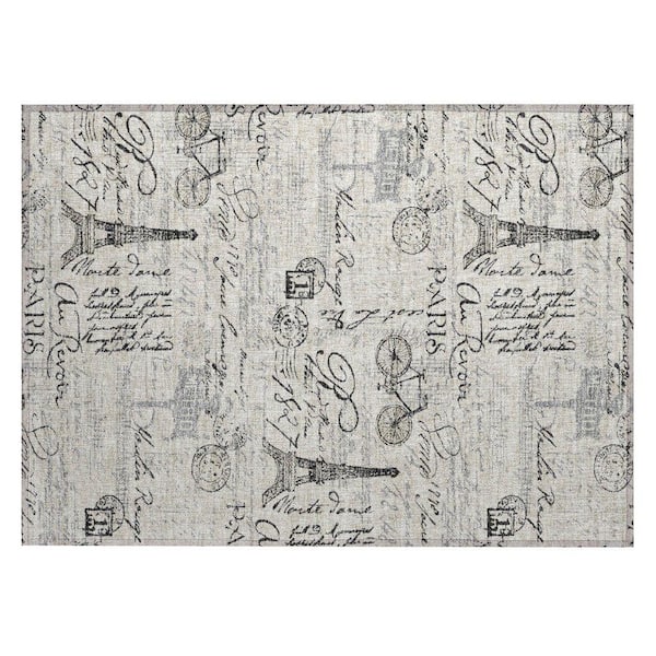 Chantille Machine Washable Indoor/Outdoor Abstract ACN2209 Beige 1 ft. 8 in. x 2 ft. 6 in. Accent Rug