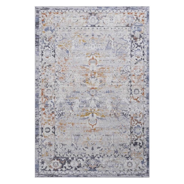 2 ft. x 3 ft. Ivory plus Grey Loom and Luxe Collection Traditional Non-Shedding Stylish and Stain Resistant Area Rug