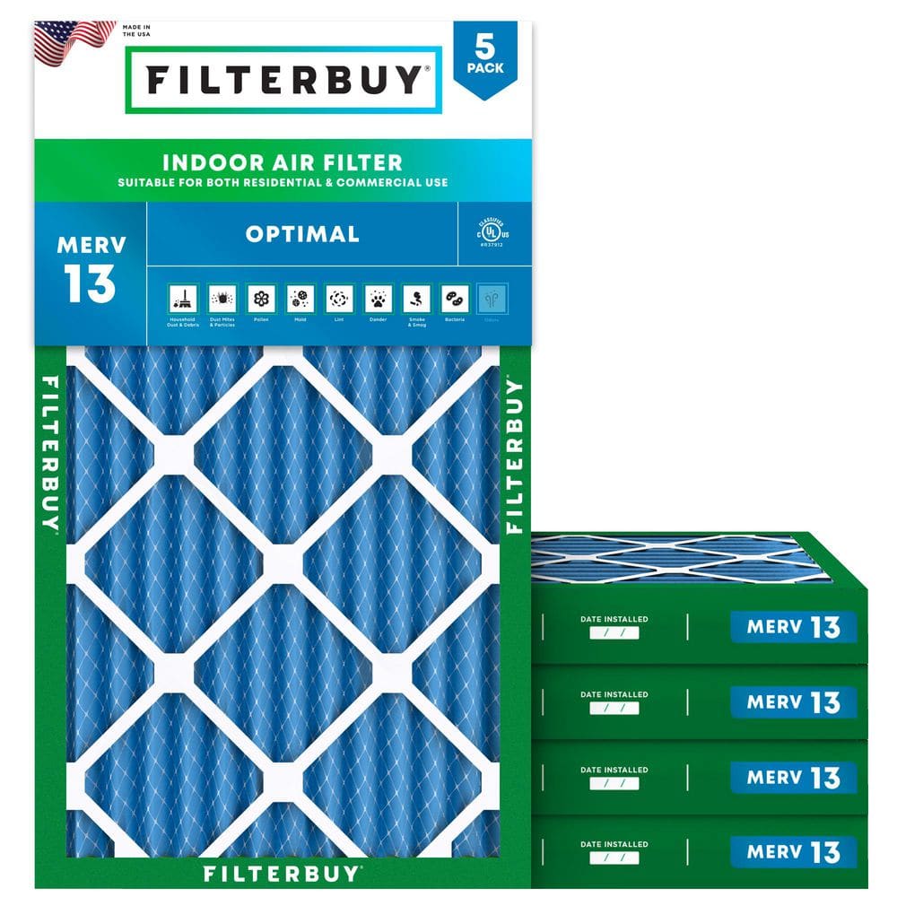 6.88 in. x 15.88 in. x 2 in. MERV 13 (FPR 10) Health Defense Pleated HVAC AC Furnace Air Filters Replacement (5-Pack) price history on PriceWatchPro