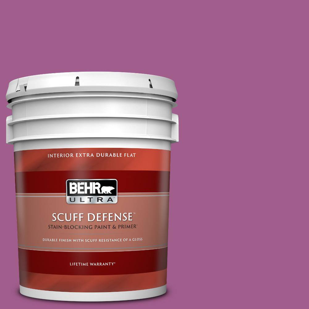 5 gal. #P110-6 Wild Berry Extra Durable Flat Interior Paint & Primer
