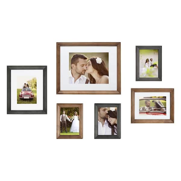 Kate and Laurel Bordeaux Rustic Brown Picture Frame (Set of 6)