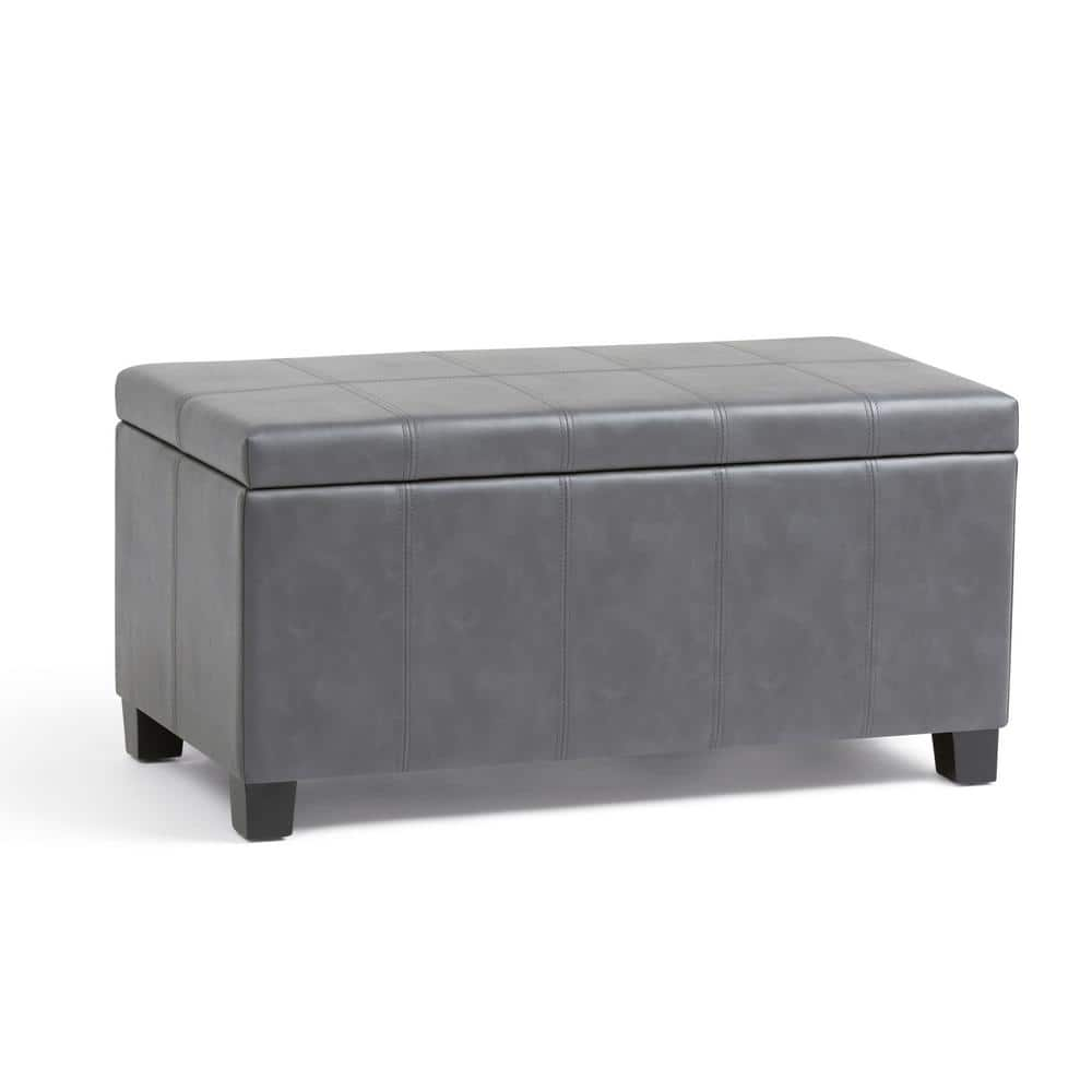 Faux leather outlet grey ottoman