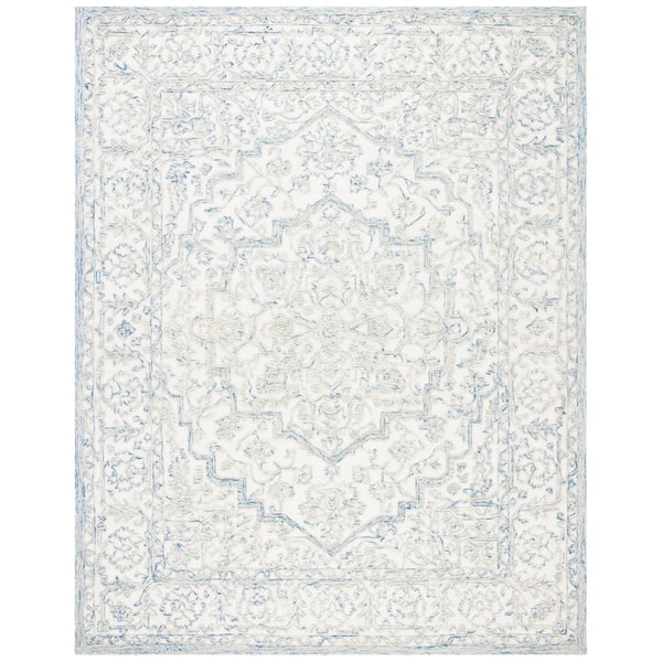 SAFAVIEH Trace Ivory/Blue 8 ft. x 10 ft. High-Low Area Rug