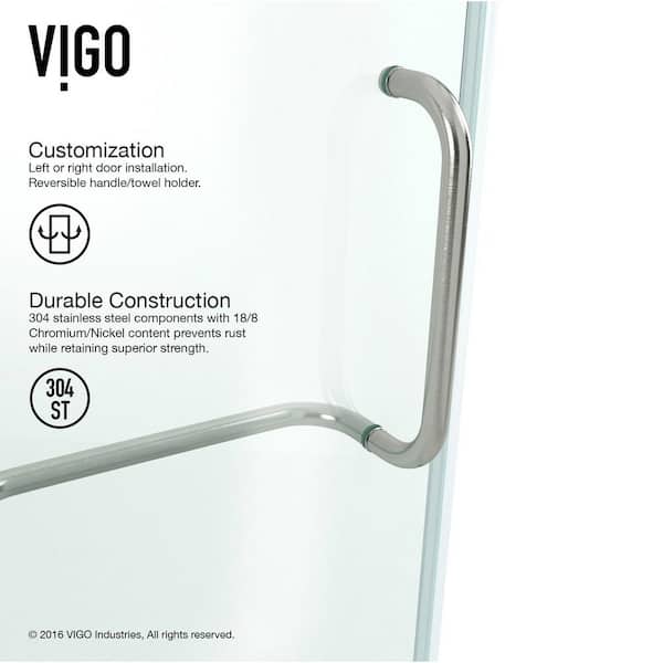 Monteray 34 in. L x 34 in. W x 73 in. H Frameless Pivot Square Shower Enclosure in Brushed Nickel with Clear Glass