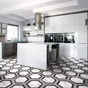 BioTech Hex Bardiglio Agra 11 in. x 13 in. Porcelain Floor and Wall Tile (10.64 sq. ft./Case)