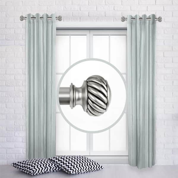 Rod Desyne Baldir 12 in. - 20 in. L Adjustable 1 in. Dia Single Side Window Curtain Rod in Satin Nickel (Set of 2)