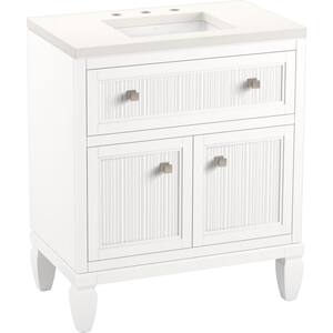 Hearthaven 30.5625 in. W x 18.0625 in. D x 35.8125 in. H Bathroom Vanity in White with Quartz Top