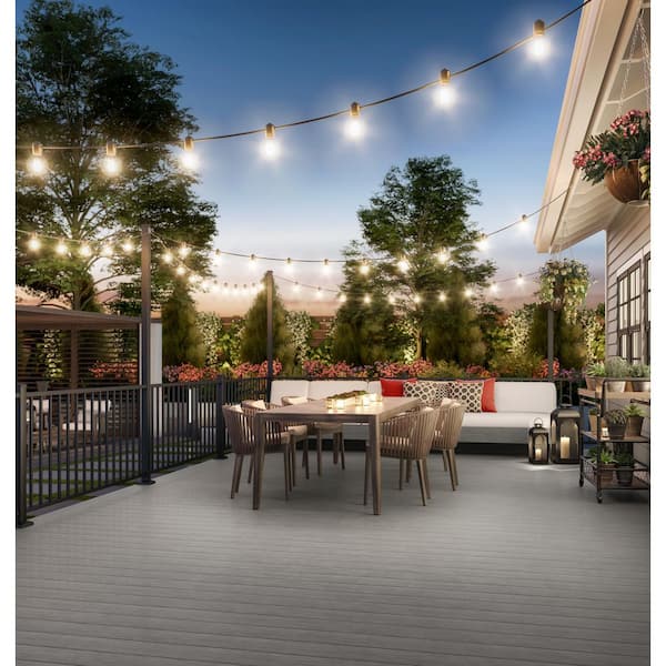 Vista 1 in. x 5-1/2 in. x 12 in. Silverwood Gray Grooved Edge Class B Fire-Rated Composite Deck Board Sample