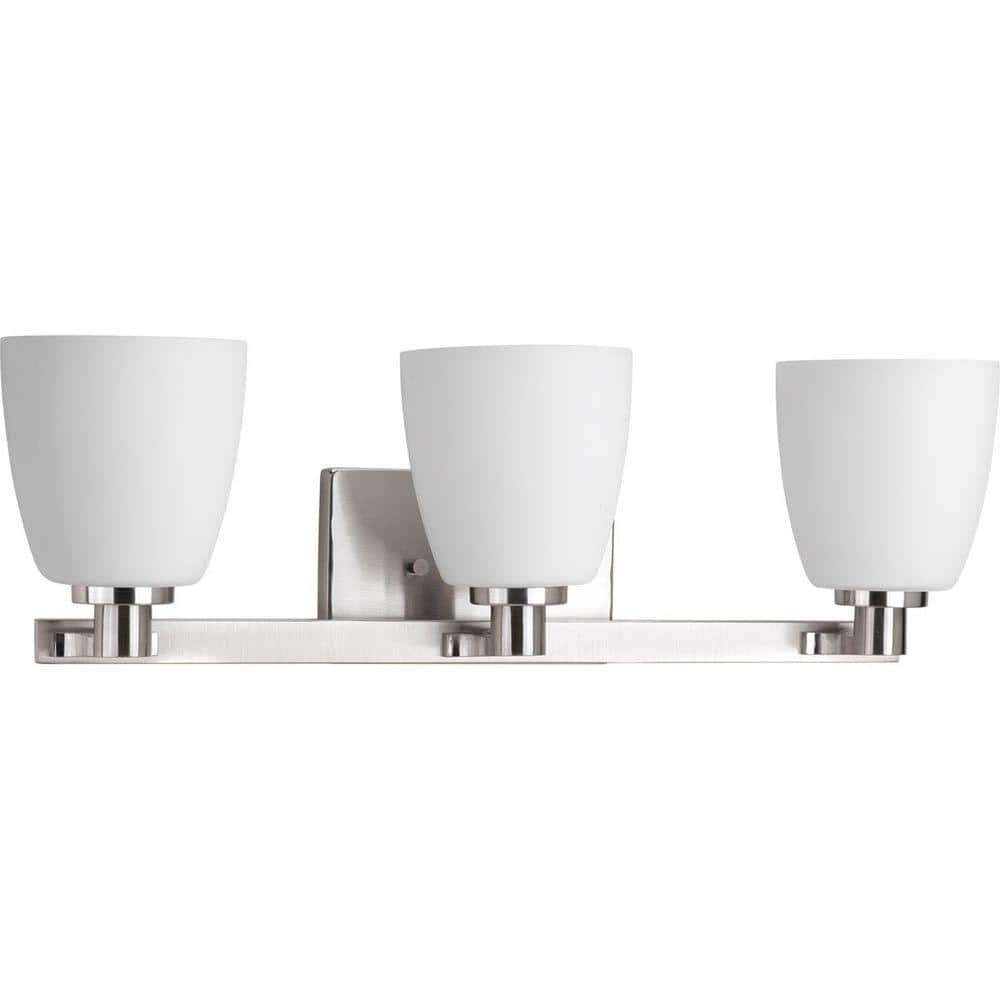 Progress Lighting Fleet Collection 3 Light Brushed Nickel Etched Opal Glass Coastal Bath Vanity Light P2167 09 The Home Depot