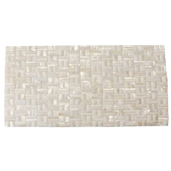 Ivy Hill Tile Mother of Pearl White 3D Shell Mosaic Tile - 3 in. x 6 in. Tile Sample