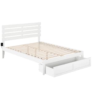Oxford White Queen Bed with Foot Drawer and USB Turbo Charger