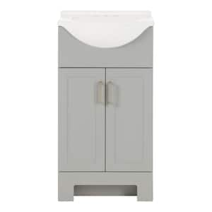 Weldon 18 in. Single Sink Pearl Gray Bath Vanity with White Cultured Marble Top (Assembled)