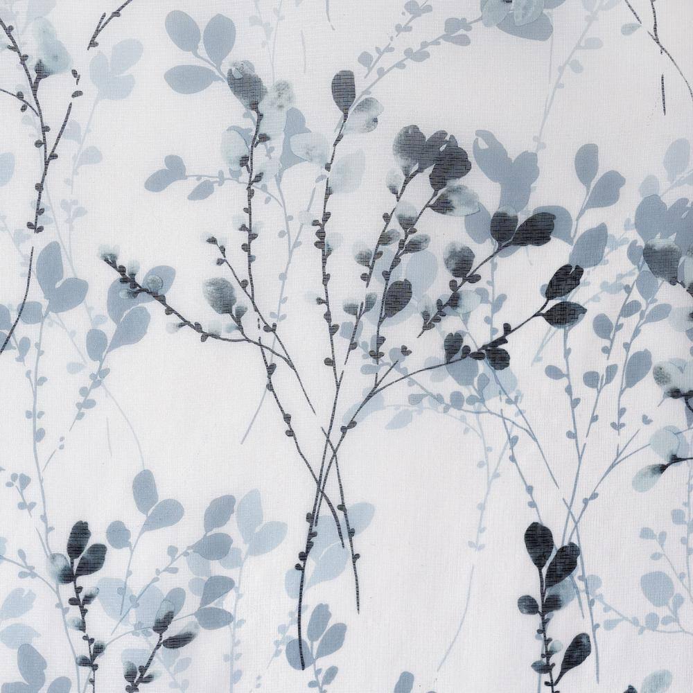 Teal Semi-Sheer Polyester Back Tab Window Curtain Panel