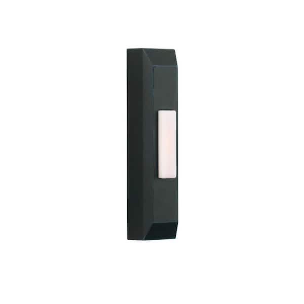 Wired Surface Mount Flat Black Finish Doorbell Push Button with Illuminated LED Chime Button