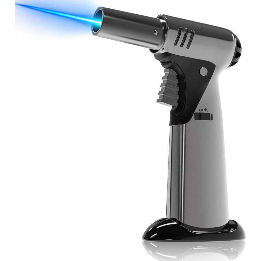Butane Refillable Kitchen Cooking Torch Lighter with Safety Lock Adjustable