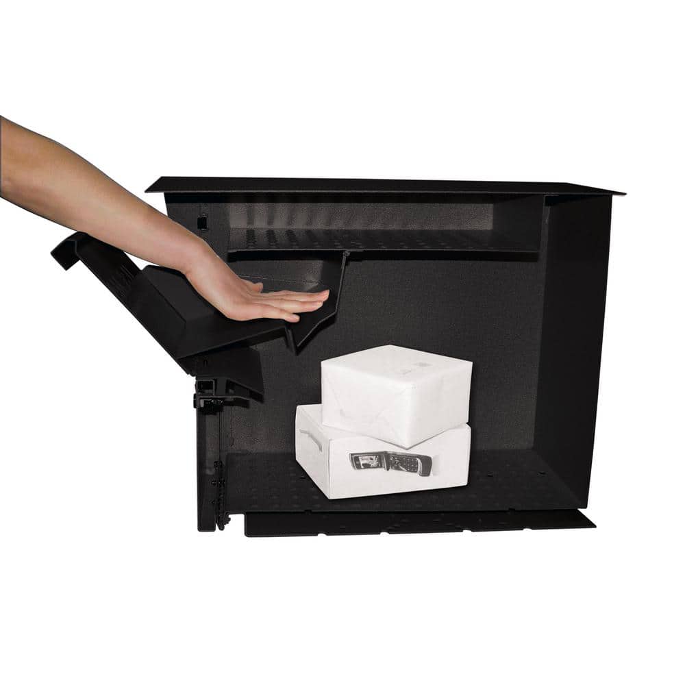 Black Steel Locking Post-Mount Security Mailbox