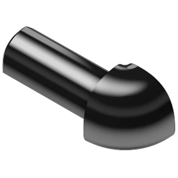 Schluter Rondec Bright Black Anodized Aluminum 5/16 in. x 1 in. Metal 90° Outside Corner