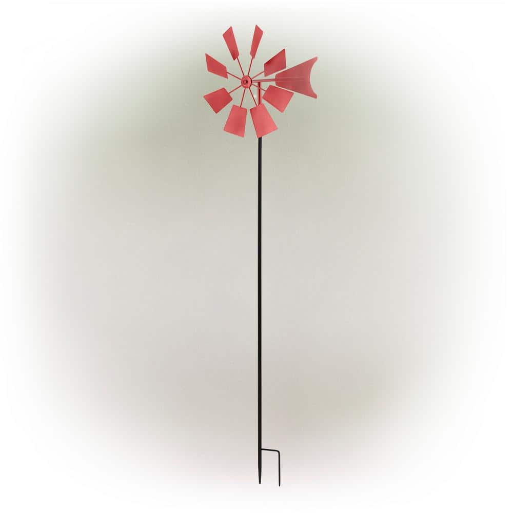 Rustic Red 52" Metal Windmill Garden Stake