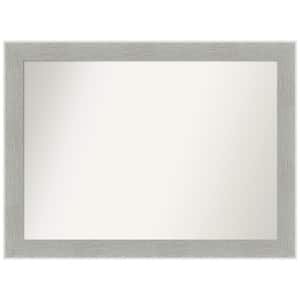 Glam Linen Grey 43 in. W x 32 in. H Rectangle Non-Beveled Framed Wall Mirror in Gray