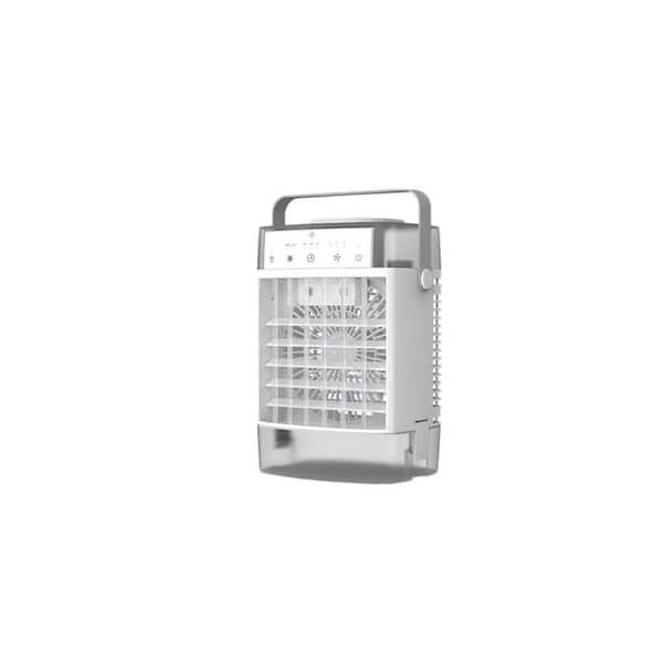 Adrinfly 2-4-8 Hours 1600ML Dual Tank Air Cooler with Remote, 3-Speed 2-Mist Modes, Personal Mini Desktop Fan, 7-Lights, 3-Timer