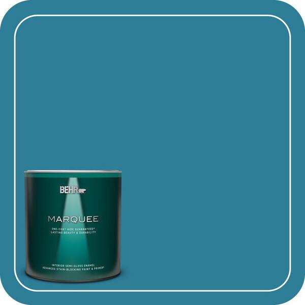 BEHR MARQUEE 1 qt. #M480-6 Valley of Glaciers One-Coat Hide Semi-Gloss Enamel Interior Paint & Primer