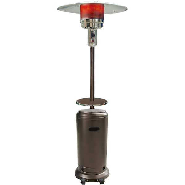 48,000 BTU 26.6 sq. ft. Heat Radius Steel Propane Natural Gas Standing Patio Heater with Wheels for Outdoors