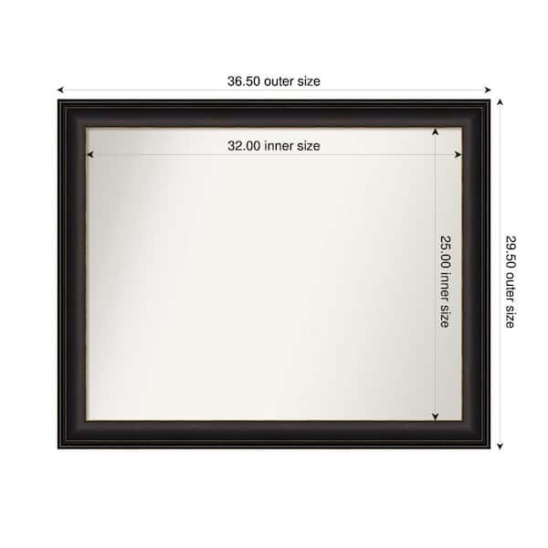 Amanti Art Trio Oil Rubbed Bronze 36.5 in. x 29.5 in. Custom Non-Beveled Recycled Polystyrene Framed Bathroom Vanity Wall Mirror