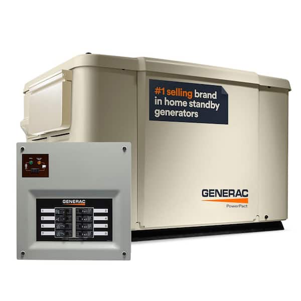 Generac PowerPact 7,500-Watt Air-Cooled Whole House Generator with 50-Amp Transfer Switch