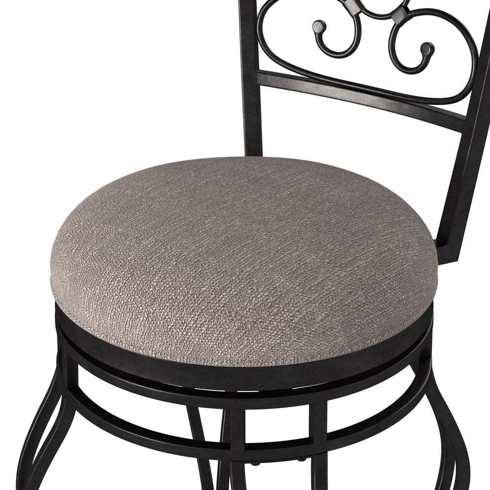 Albany 30-Inch Charcoal Gray Metal Swivel Bar Stool