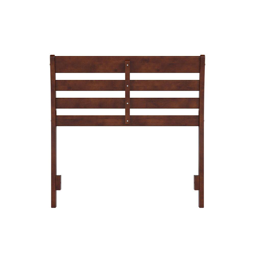 Savannah Twin Walnut Solid Wood Headboard with USB Charger