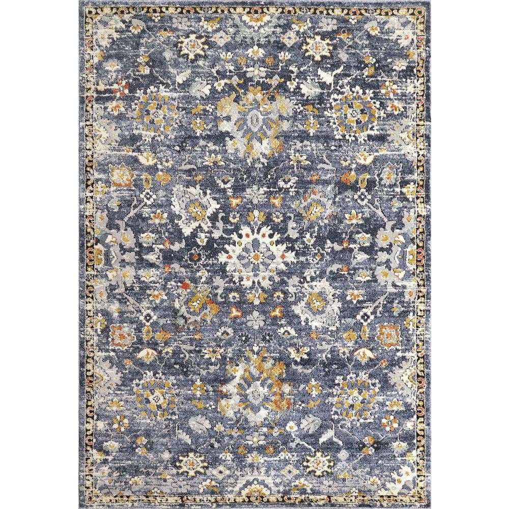 Dynamic Rugs Mabel 5 ft. 2 in. X 7 ft. Navy/Multi Oriental Indoor Area