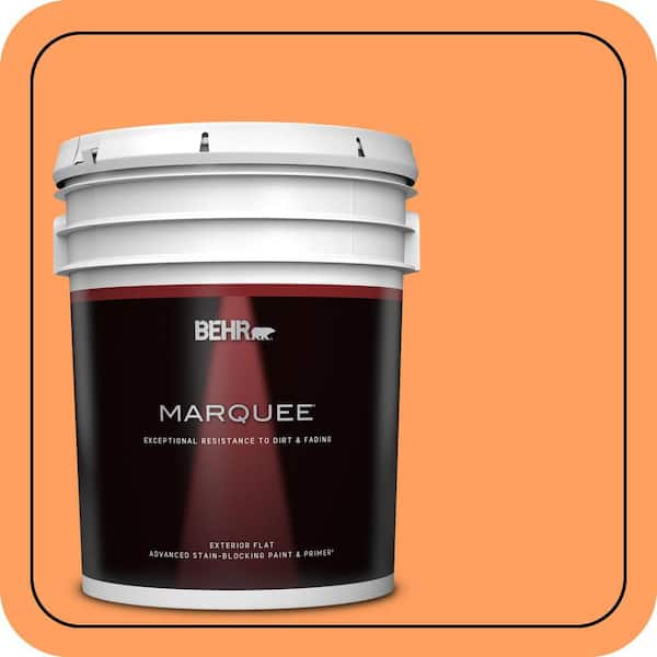 BEHR MARQUEE 5 gal. #250B-5 Orange Spice Flat Exterior Paint & Primer