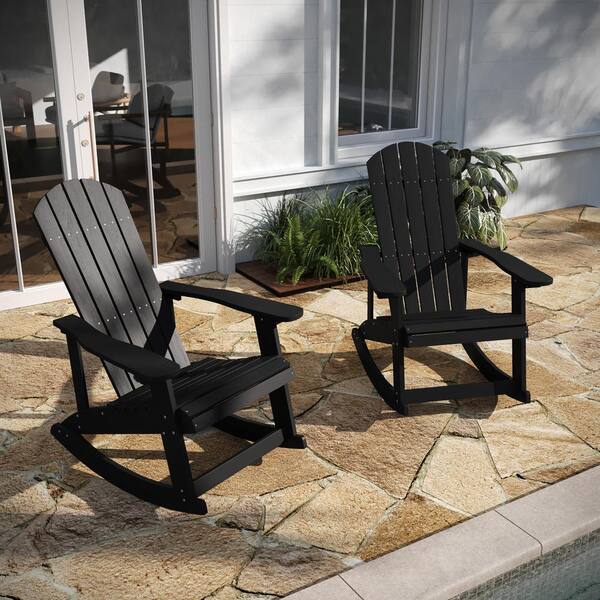 Black patio online rocking chairs