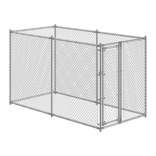 6 ft. H x 5 ft. W x 10 ft. L Galvanized Chain Link Kennel Fence Panel Kit