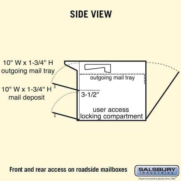 Salsbury Industries - Post-Mount Roadside Mailbox