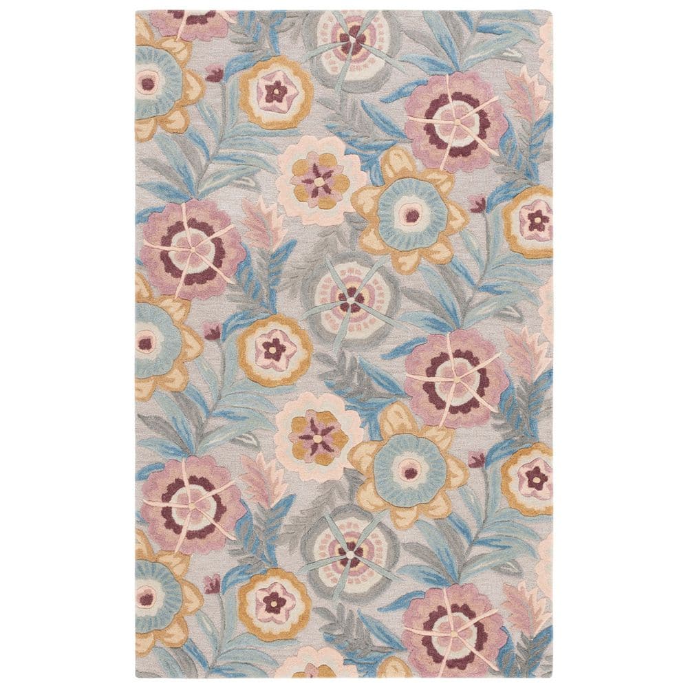 Bellagio 3 ft. x 5 ft. Gray/Pink Oversized Floral Area Rug price history on PriceWatchPro