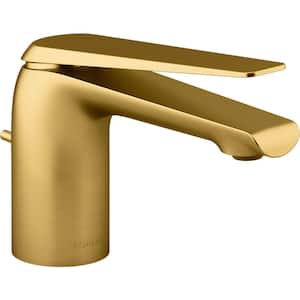 Avid Single Handle Single Hole Bathroom Faucet with 1.2 GPM in Vibrant Brushed Moderne Brass