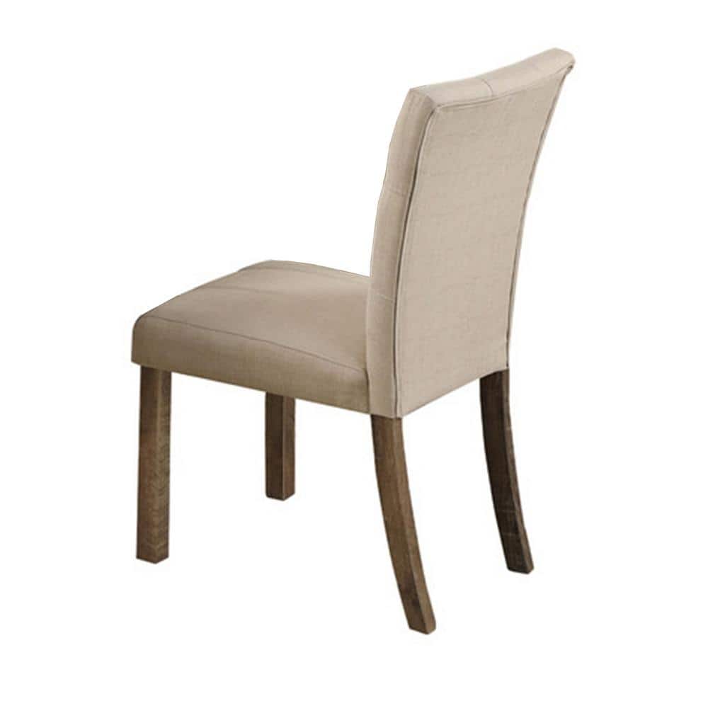 Hadley High-Back Parsons Side Chair in Light Gray & Beige, Set of 2