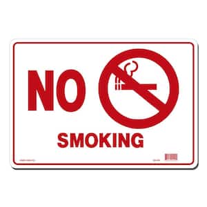 14 in. x 10 in. No Smoking with Symbol Sign Printed on More Durable, Thicker, Longer Lasting Styrene Plastic