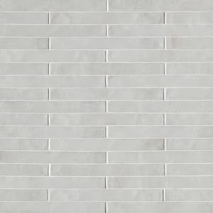 Take Home Tile Sample - Flamenco Princess White Brick 2 in. x 9 in. Glossy Porcelain Floor and Wall Tile