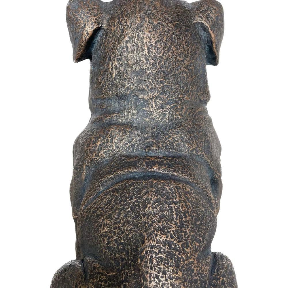 16" Copper-Look Resin Bulldog Garden Statue