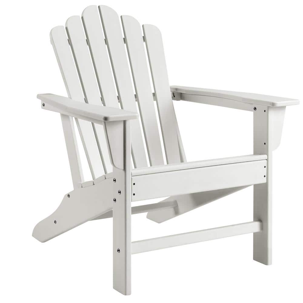 White Classic Outdoor Foldable Plastic Adirondack Chair