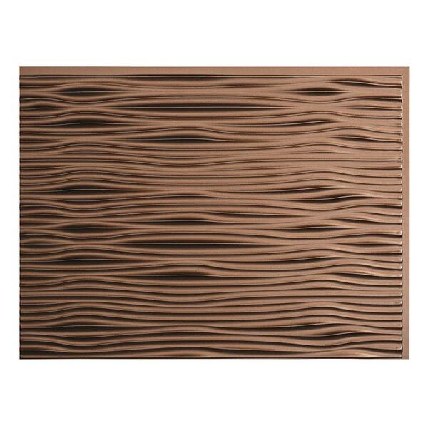 Fasade 18.25 in. x 24.25 in. Argent Bronze Waves PVC Decorative Tile Backsplash